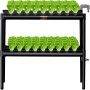 VEVOR Hydroponics Growing System, 72 Sites 2 Layers, Dark Grey PVC Pipes Hydroponic Grow Kit with Water Pump, Timer, Baskets and Sponges for Fruits, Vegetables, Herb