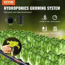VEVOR Hydroponics Growing System, 108 Sites 3 Layers, Dark Grey PVC Pipes Hydroponic Grow Kit with Water Pump, Timer, Baskets and Sponges for Fruits, Vegetables, Herb