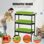 VEVOR Hydroponics Growing System, 108 Sites 3 Layers, Dark Grey PVC Pipes Hydroponic Grow Kit with Water Pump, Timer, Baskets and Sponges for Fruits, Vegetables, Herb