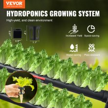 VEVOR Hydroponics Growing System, 36 Sites 4 Layers, Dark Grey PVC Pipes Hydroponic Grow Kit with Water Pump, Timer, Baskets and Sponges for Fruits, Vegetables, Herb