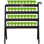 VEVOR Hydroponics Growing System, 36 Sites 4 Layers, Dark Grey PVC Pipes Hydroponic Grow Kit with Water Pump, Timer, Baskets and Sponges for Fruits, Vegetables, Herb