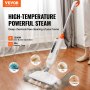 VEVOR Steam Mop, 2-in-1 Hard Wood Floor Cleaner for Various Hard Floors, Like Ceramic, Granite, Marble, Linoleum, Natural Floor Mop with 2 pcs Machine Washable Pads and A Water Tank