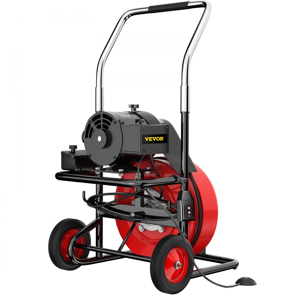 100' x 3/8" Drain Cleaner 370W Drain Cleaning Machine W/Cutter