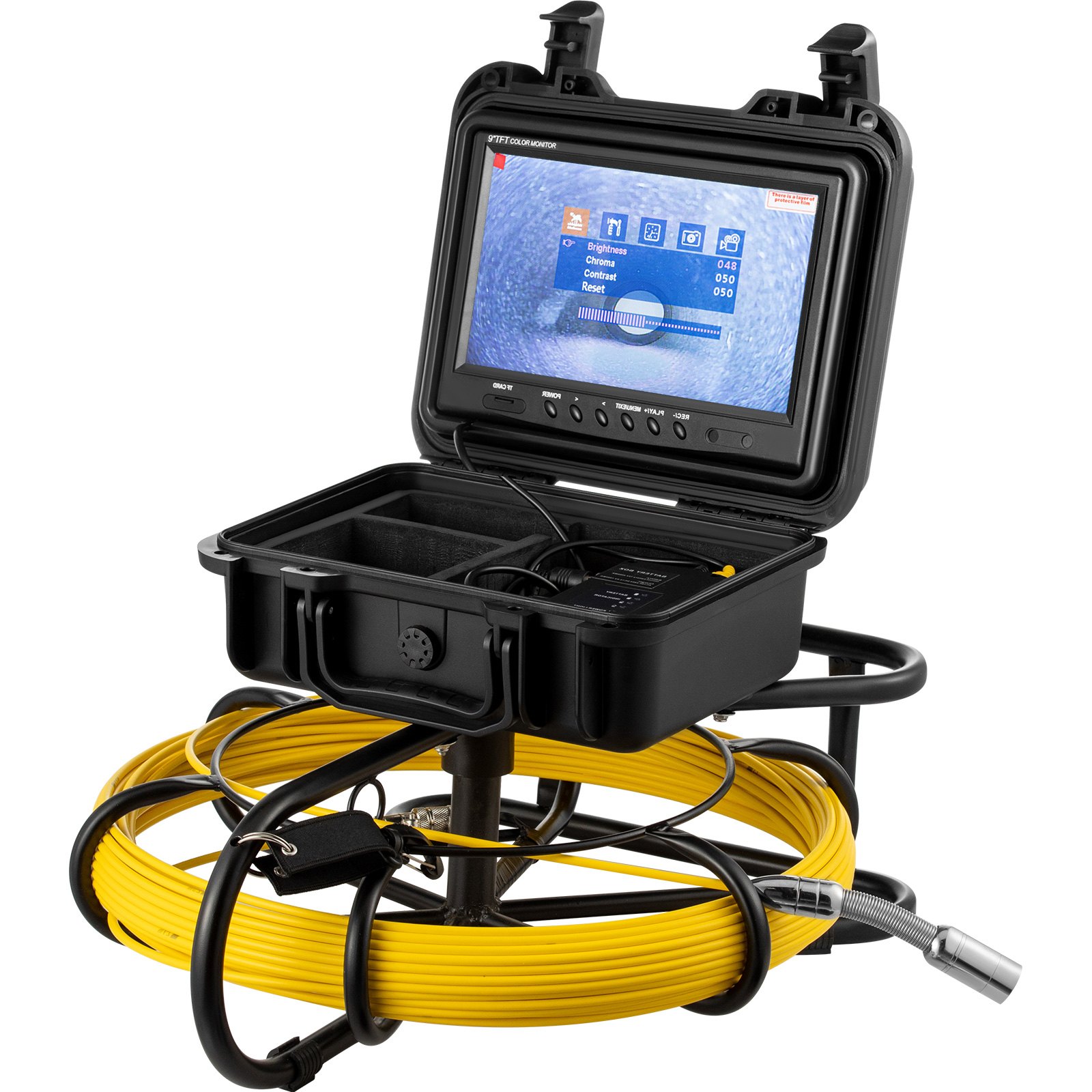 VEVOR Sewer Camera, 150 ft Pipeline Inspection Camera with 9-inch Screen, Waterproof IP68 Borescope Camera with 12 Adjustable LEDs, 16 GB SD Card, Industrial Endoscope for Sewer, Home, Duct Drain Pipe