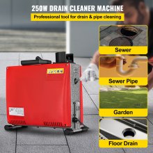 VEVOR Drain Auger Set Pipe Unblocker Blocked Plug Drain Hole Unblocker Sink Drain Waste 250W for Tub Toilet