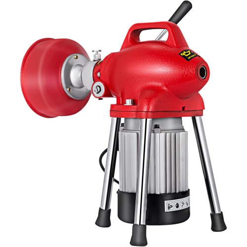 VEVOR 250W Electric Pipe Dredger Pipeline Unblocker w/ Cutter 3 Spiral 220 V Drain Auger for Kitchen Bathroom