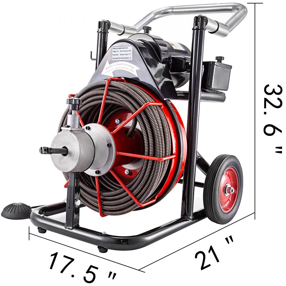 100ft X 1/2" Drain Auger Pipe Cleaner Cleaning Machine Convenient Set Equipment