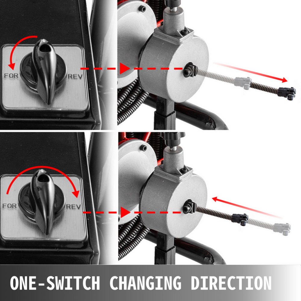Sewer Machine Drain Cleaner 100ft 1/2" 370W Sewer Cleaning Clog w/ Cutters
