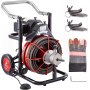 Sewer Machine Drain Cleaner 100ft 1/2" 370W Sewer Cleaning Clog w/ Cutters