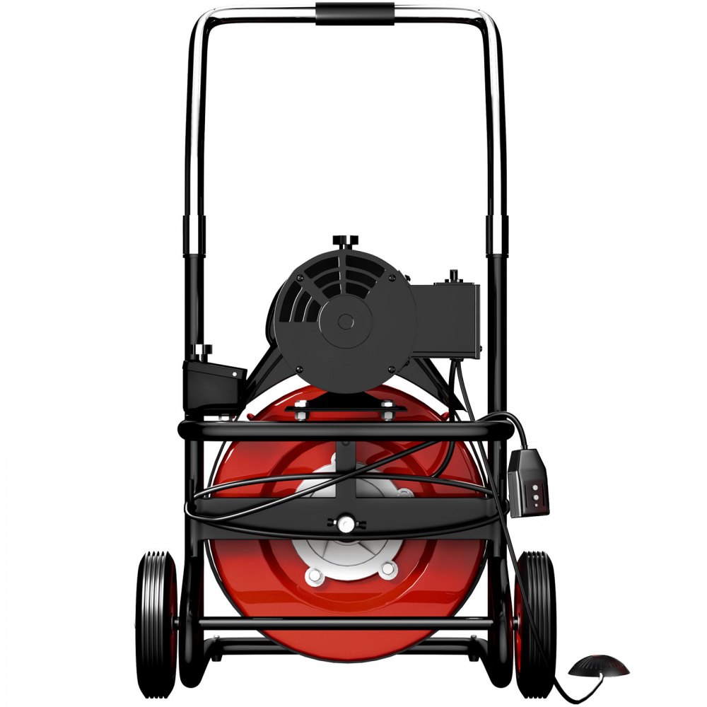VEVOR Drain Cleaner 50' x 1/2" Drain Cleaning Machine 370W Sewer Clog w/ Cutters 1750R/min with 4 Cutter and Foot Switch for 3/4"-4" (20mm-100mm) Pipes