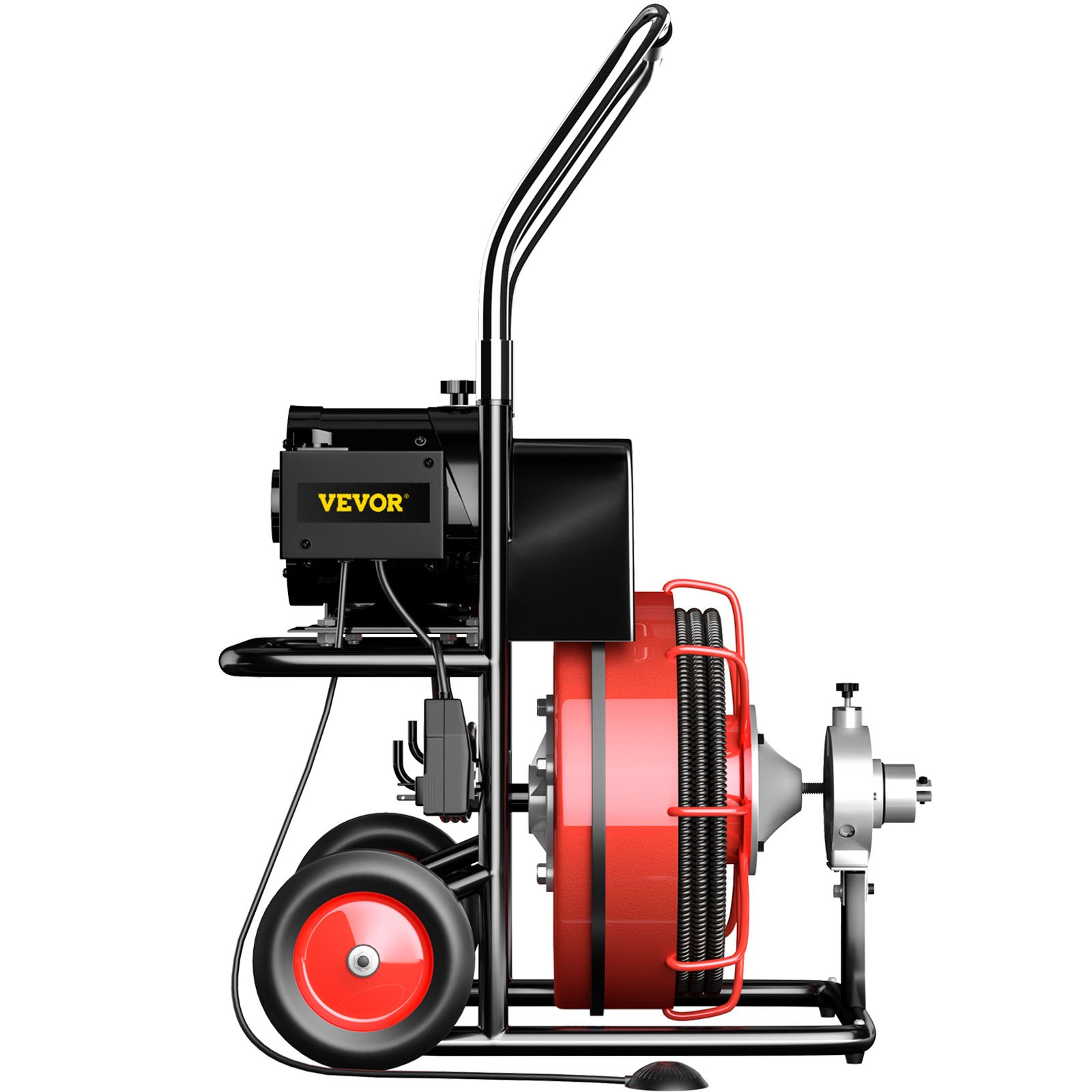 VEVOR Drain Cleaner 50' x 1/2" Drain Cleaning Machine 370W Sewer Clog w/ Cutters 1750R/min with 4 Cutter and Foot Switch for 3/4"-4" (20mm-100mm) Pipes