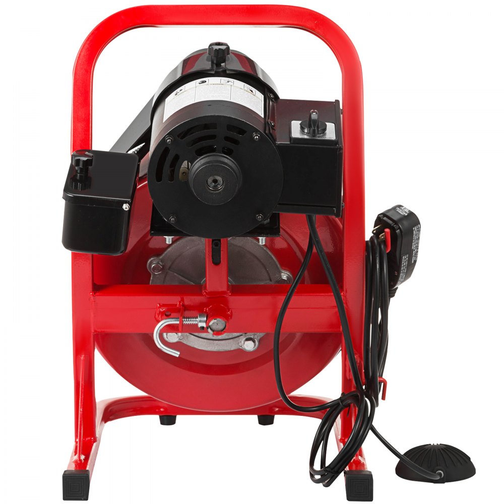 Limpiador de desagües de 50' x 3/8" Máquina de limpieza de desagües de 250 W Obstrucción de alcantarillado con cortadores