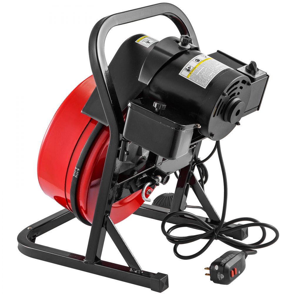 50ft x 1/2" Electric Drain Cleaner 250W Rigid Plumbing Sewerage Pipe Machine