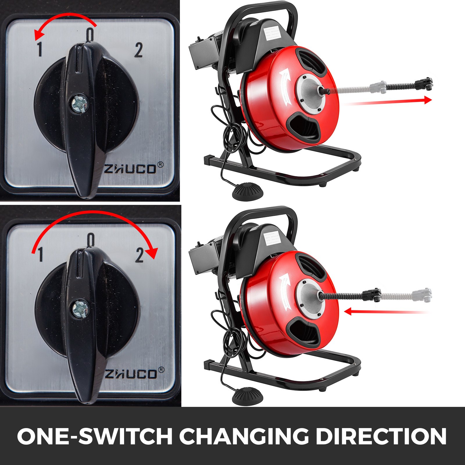 50ft x 1/2" Electric Drain Cleaner 250W Rigid Plumbing Sewerage Pipe Machine