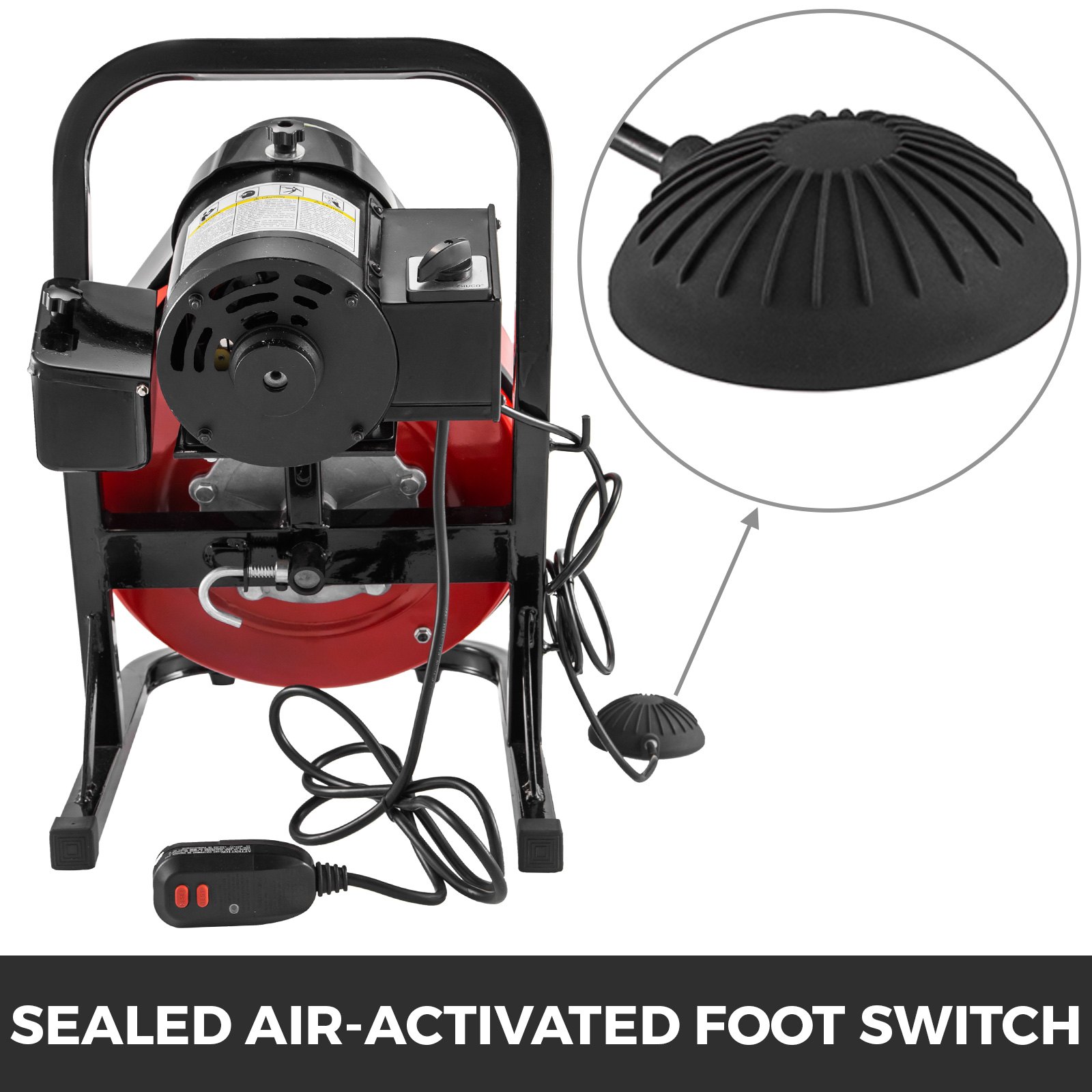 50ft x 1/2" Electric Drain Cleaner 250W Rigid Plumbing Sewerage Pipe Machine