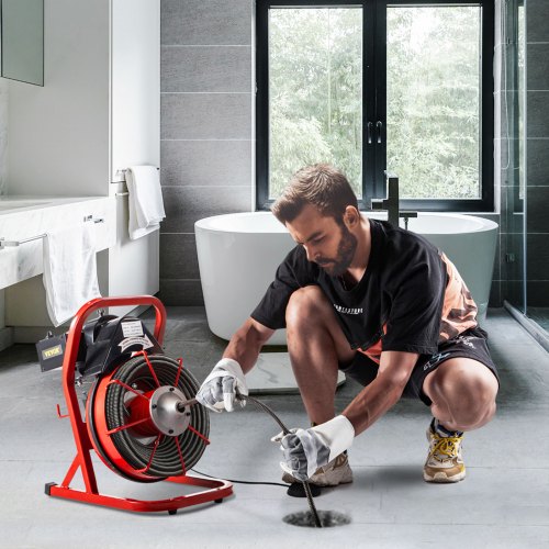 VEVOR 75ft Drain Cleaning Machine - 370W Electric Sewer Snake With 4 Cutters For 1-4 Inch Pipes | Professional Clog Remover Tool - View #5