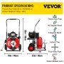 Commercial Drain Cleaner 75' X3/8in. Drain Cleaning Machine Snake Sewer 5 Cutter
