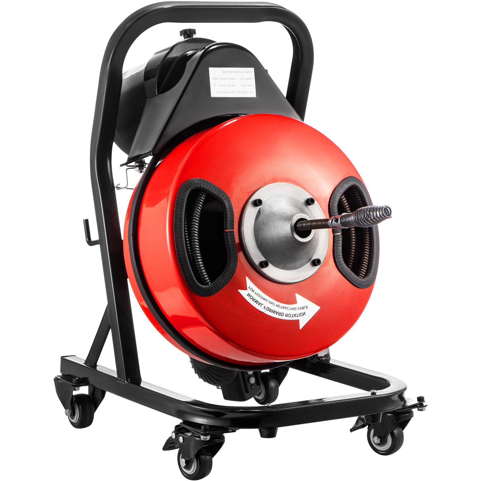 VEVOR Sewer Machine Drain Cleaner 15m x 13mm 370W Sewer Cleaning Clog w/Cutters