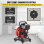 VEVOR Drain Cleaner Machine 50FT x 1/2In. Electric Drain Auger 370W Sewer Snake Machine Auto-feed Control, Fit 2'' - 4'' / 51 mm - 102 mm Pipes, w/ Cutters & Foot Switch, for Drain Cleaners, Plumbers