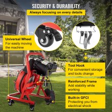 VEVOR Electric Drain Auger, 50' x 3/8", 250W Sewer Snake Machine Fit 2''- 4'' Pipes, Hair Clog Remover for Bathroom Shower Pipe Drain, Bathtub Hair Clogs, Kitchen Sink Drain Cleaning