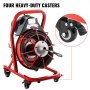 Vevor Drain Cleaner Machineelectric Drain Auger15m X 10mm Cable 370w W/cutters