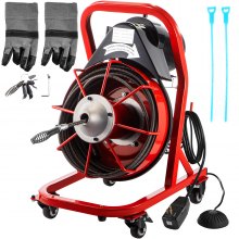 SAINSPEED 100Ft x 3/8 Inch Drain Cleaner Machine, Auto-feed Electric Drain  Auger with 6 Cutters, Glove, Drain Auger Cleaner Sewer Snake