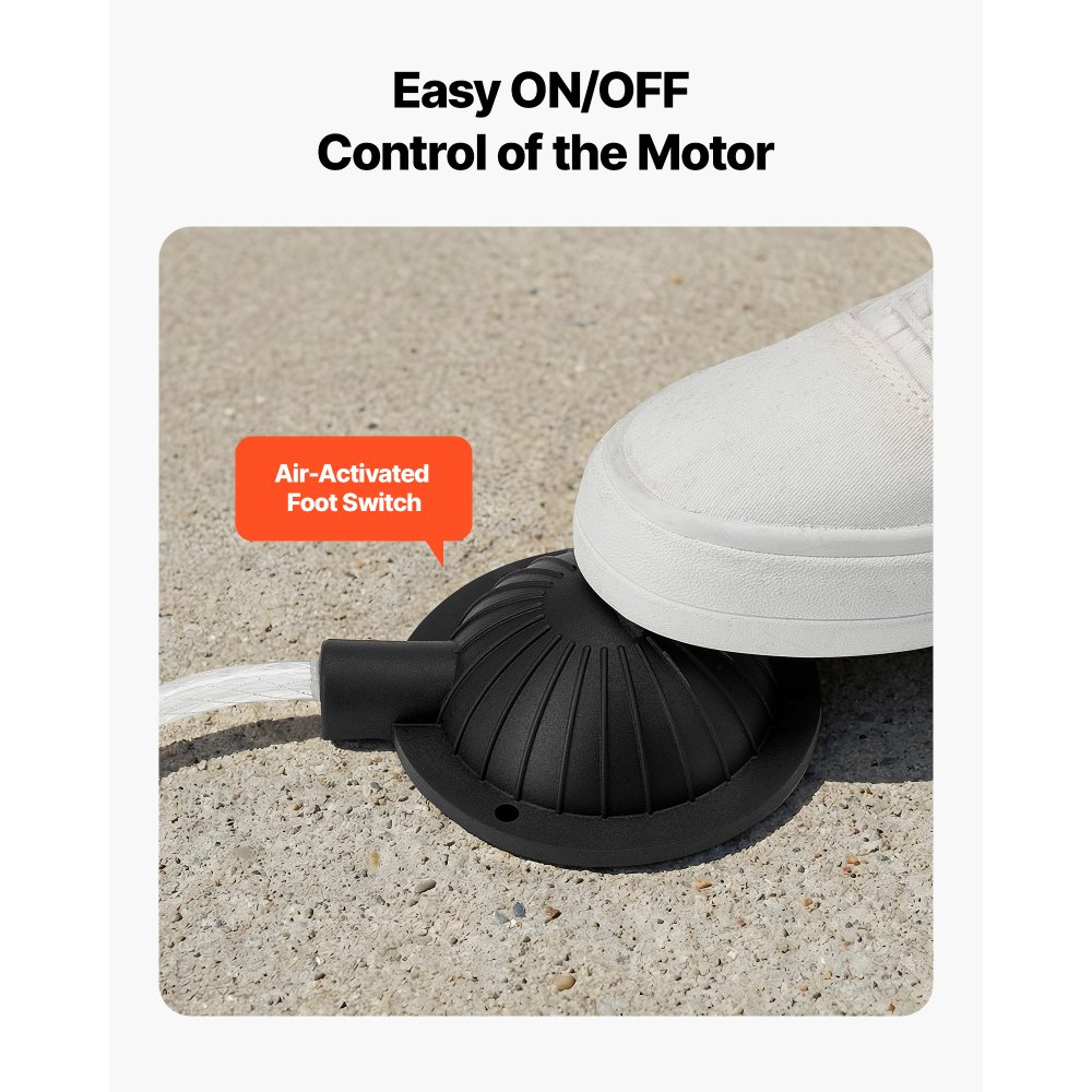 VEVOR Drain Cleaner Machine 15m x 8mm, Sewer Snake Auger with 228RPM Electric Drill, Manual Feed Drain Cleaning Machine with 6 Cutters & Air-activated Foot Switch for 50mm to 100mm Pipes