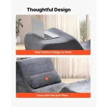 VEVOR Yoga Chair Chaise, Ergonomic Chaise Lounge Chair for Yoga, Modern Boneless Curved Foam Lounge Indoor for Massage, Stretching, Relaxation, Exercise, Used in Living Room, Bedroom, Balcony, Grey