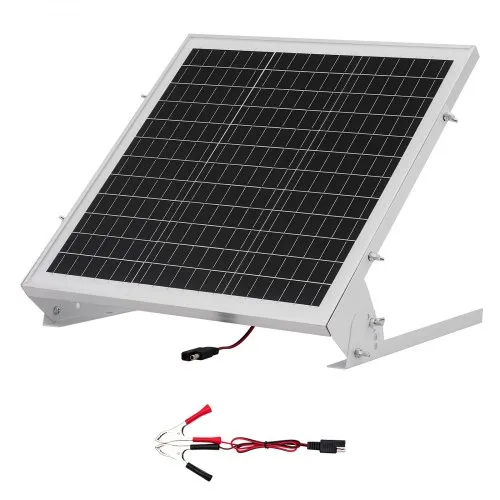 VEVOR 20W 12V Solar Battery Trickle Charger Maintainer, Mono Solar Panel Battery Charger with Built-in MPPT Controller & Adjustable Mount Bracket, IP65 Waterproof for Car Boat RV Trailer House Roof
