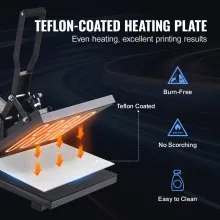 VEVOR Heat Press Machine 15 x 15 in/38.1 x 38.1 cm Sublimation Printer Transfer for DIY T-shirt