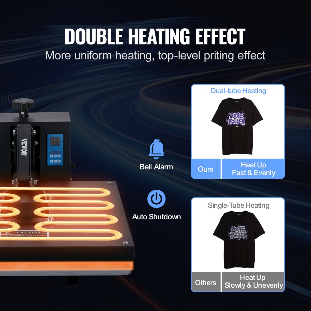 VEVOR Heat Press Machine 16 x 20 in/40.6 x 50.8 cm Sublimation Printer Transfer for DIY T-shirt