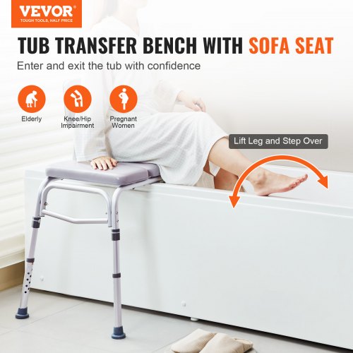 Elderly Shower Bench For Bathtub VEVOR Tub Transfer Bench For