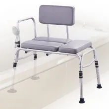 VEVOR Tub Transfer Bench for Bathtub 500lbs, Shower Seats for Adults, Lightweight Shower Bench for Elderly and Disabled with Padded Seat,  Non-Slip Bath Seats with Armrest and Reversible Backrest