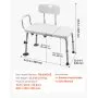 VEVOR Tub Transfer Bench for Bathtub, 180 kg Capacity Heavy Duty Shower Chair with Arm, Backrest and Curtain Slot, Height Adjustable Shower Bench Bath Seat for Adults, Seniors, Elderly and Disabled