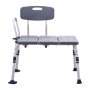VEVOR tub transfer bench with backrest, suction cup feet, and adjustable height for bathtub use.
