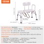 VEVOR Tub Transfer Bench, Adjustable Bathtub Transfer Bench with U-Shaped Curtain Guard Protection & Reversible Backrest, Non-Slip Shower Seat Bath Bench for Elderly Disabled Injured, 400LBS Capacity
