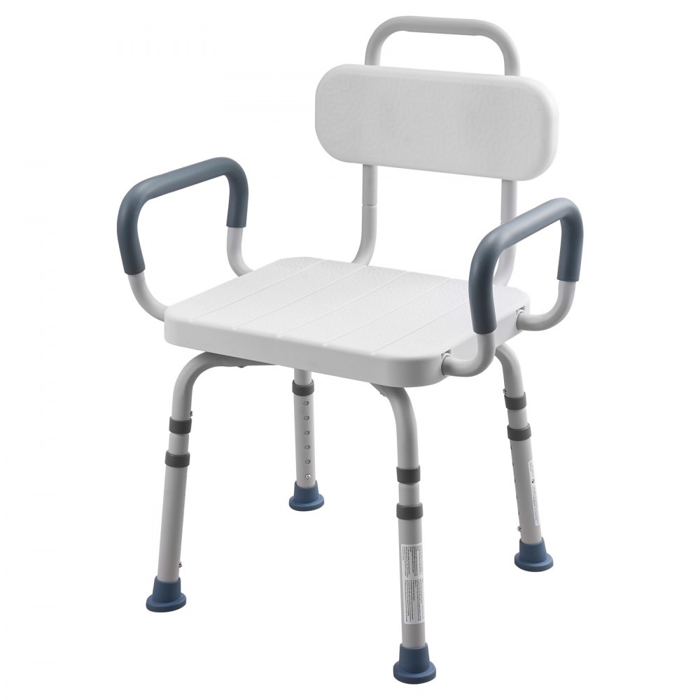 VEVOR Swivel Shower Chair with Arms and Back, 400 lbs Heavy Duty Bench Seat for Inside Shower Stall and Bathtub, Height Adjustable Bathroom Bath Tub Seat for Adults, Seniors, Elderly and Disabled