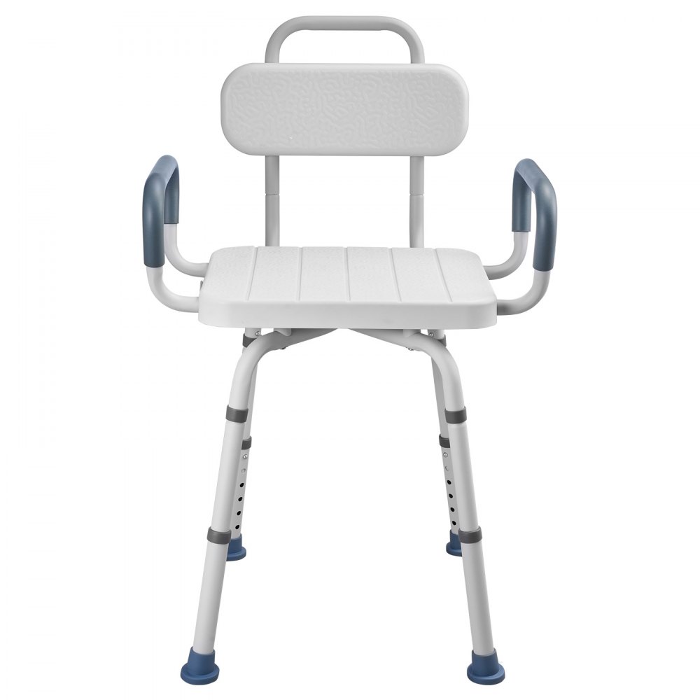 VEVOR Swivel Shower Chair with Arms and Back, 400 lbs Heavy Duty Bench Seat for Inside Shower Stall and Bathtub, Height Adjustable Bathroom Bath Tub Seat for Adults, Seniors, Elderly and Disabled
