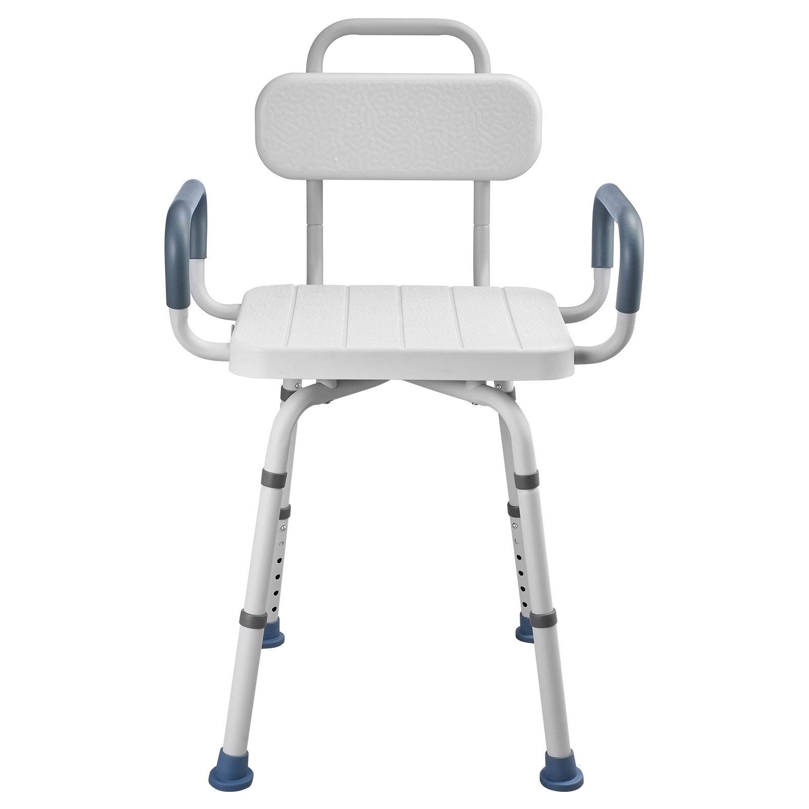 VEVOR Swivel Shower Chair with Arms and Back, 180 kg Load Heavy Duty Bench Seat for Inside Shower Stall and Bathtub, Height Adjustable Bathroom Bath Tub Seat for Adults, Seniors, Elderly and Disabled