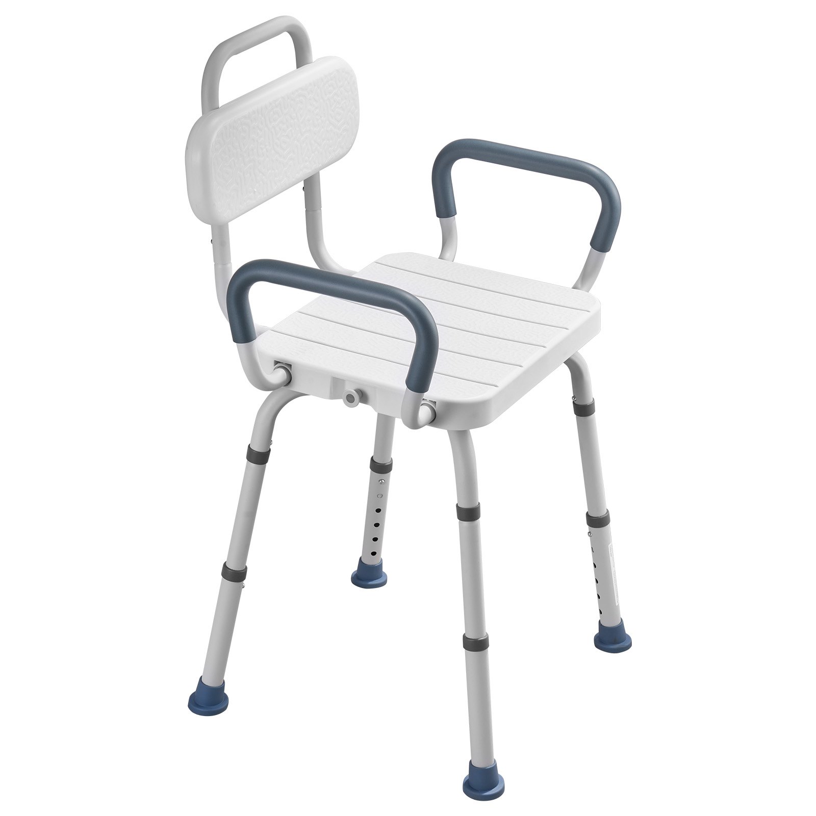 VEVOR Swivel Shower Chair with Arms and Back, 400 lbs Heavy Duty Bench Seat for Inside Shower Stall and Bathtub, Height Adjustable Bathroom Bath Tub Seat for Adults, Seniors, Elderly and Disabled