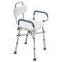 VEVOR Swivel Shower Chair with Arms and Back, 500 lbs Heavy Duty Bench Seat for Inside Shower Stall and Bathtub, Height Adjustable Bathroom Bath Tub Seat for Adults, Seniors, Elderly and Disabled