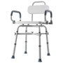 VEVOR Swivel Shower Chair with Arms and Back, 500 lbs Heavy Duty Bench Seat for Inside Shower Stall and Bathtub, Height Adjustable Bathroom Bath Tub Seat for Adults, Seniors, Elderly and Disabled