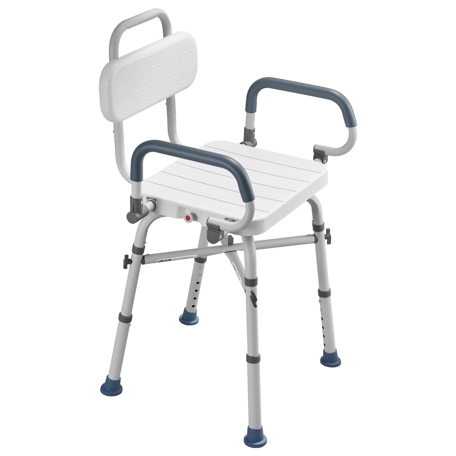 VEVOR Swivel Shower Chair with Arms and Back, 500 lbs Heavy Duty Bench Seat for Inside Shower Stall and Bathtub, Height Adjustable Bathroom Bath Tub Seat for Adults, Seniors, Elderly and Disabled