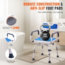 VEVOR Shower Chair 360° Swivel Bathtub Shower Seat with Pivoting Arms 400LBS