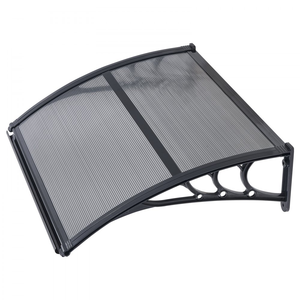 VEVOR Awnings for Door Entrance, 30 x 39 in, Exterior Front Door Window Awnings with Drainage & ABS Bracket, Rain Snow Sun Protection, Overhang Polycarbonate Door Canopy for Porch Patio, Smoky Gray