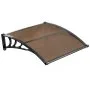 VEVOR Awnings for Door Entrance, 38 x 40 in, Exterior Front Door Window Awnings with Drainage & ABS Bracket, Rain Snow Sun Protection, Overhang Polycarbonate Door Canopy for Porch Patio, Brown
