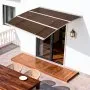VEVOR Awnings for Door Entrance, 39 x 59 in, Exterior Front Door Window Awnings with Drainage & Metal Bracket, Rain Snow Sun Protection, Overhang Polycarbonate Door Canopy for Porch Patio, Brown
