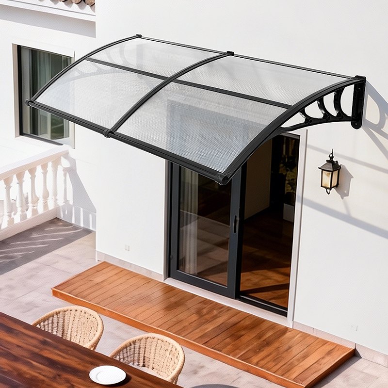 VEVOR Awnings for Door Entrance, 38 x 78 in, Exterior Front Door Window Awnings with Drainage & ABS Bracket, Rain Snow Sun Protection, Overhang Polycarbonate Door Canopy for Porch Patio, Clear