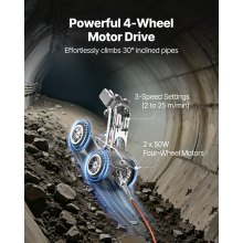 VEVOR Sewer Pipe Inspection Robot 394FT Plumbing Crawler with Front/Rear Camera