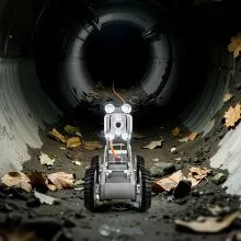 VEVOR Sewer Pipe Inspection Robot 394FT Plumbing Crawler with Front/Rear Camera